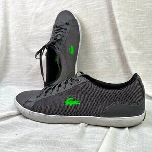 Lacost Mens Cresion Synth Premium Lace Up Trainers Sneakers Grey & Green Size 12